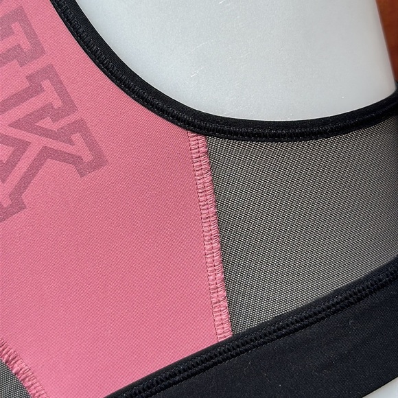PINK Victoria's Secret Black and Pink Racerback Sports Bra Size S/P - Picture 2 of 7